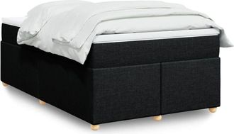 vidaXL Cama Box Spring Con Colch&oacute;n Tela Negro 120x190 Cm Vidaxl