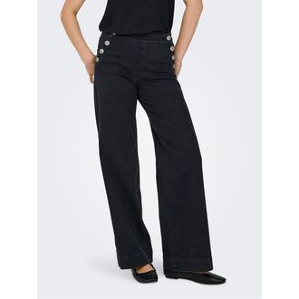 Only Wijde jeans met hoge taille en knopen opzij