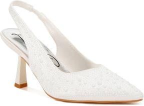 London Rag Ararki Crystal Slingback Pump in White at Nordstrom Rack, Size 6
