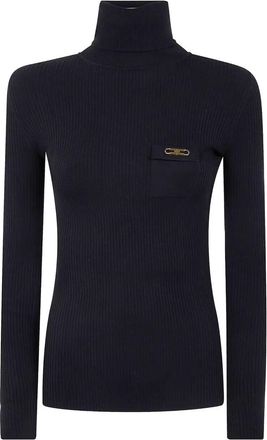 Elisabetta Franchi Turtleneck Ribbed T-Shirt