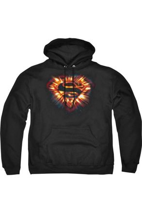 Gildan Superman Space Burst Shield Adult Pull Over Hoodie / Hooded Sweatshirt