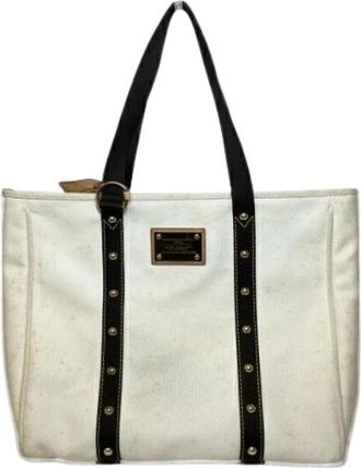 Louis Vuitton Pre-owned Tote Bags, male, Beige, Size: ONE SIZE Pre-owned Canvas louis-vuitton-bags
