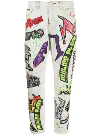 Philipp Plein Jeans con applicazione - Blu