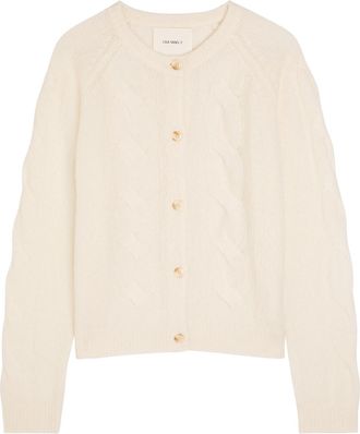 Lisa Yang Gwyneth Cable-knit Cashmere and Silk-blend Cardigan - Cream - 2 (UK 12-14 / M-L)