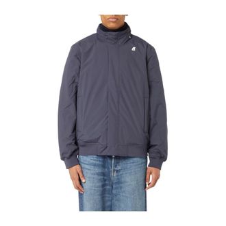 K-Way Slim Fit Ripstop Jas met Capuchon - Heren - Zomerjassen - Blauw - 2XL - Nylon - Jassen