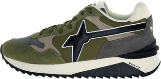 W6YZ Polyester Sneaker in militaire stijl - Heren - Sneakers - Veelkleurig - 43 EU - Polyester - Schoenen