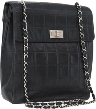 Chanel Pre-owned Leren Rugzak - Dames - Vintage Rugzakken - Zwart - ONE Size - Leer - Vintage