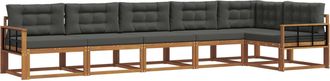 vidaXL Conjunto De Sof&aacute;s De Exterior 6 Uds. Natural Y Antracita Vidaxl