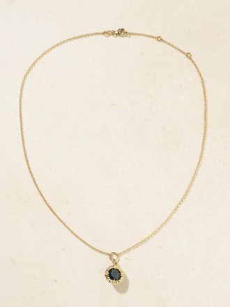 Foundrae Collana In Oro 18 Carati Con Topazio Internal Compass Belcher Chain