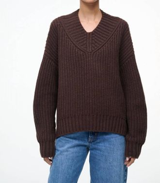 Staud Otto V Neck Sweater In Earth