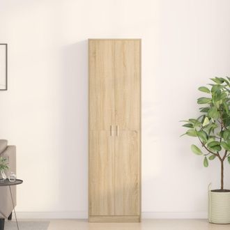 Berkfield Home Wardrobe Sonoma Oak 55x25x189 cm Engineered Wood in Brown | Size: 55 x 25 x 189 cm