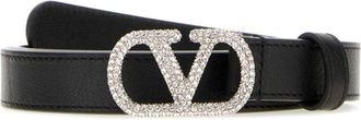Valentino Garavani VLogo Signature Riem - Dames - Riemen - Zwart - 85 CM - Leer - Accessoires