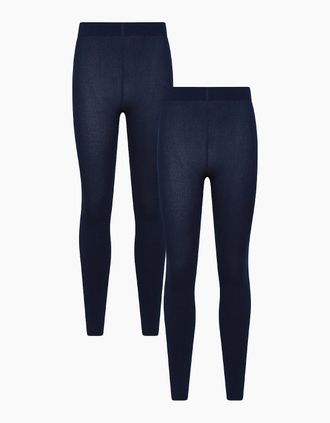Mountain Warehouse Womens Mountain Warehouse Womens/Ladies Brushed Isotherm Thermal Leggings (Pack of 2) - Navy - Size: 10