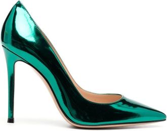 Gianvito Rossi 105mm metallic leather pumps - women - Calf Leather/Calf Leather/Calf Leather - 42 - Green