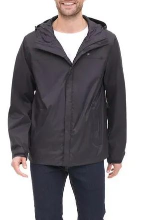 Tommy Hilfiger Hooded Rain Slicker Jacket in Black at Nordstrom Rack, Size Xxx-Large
