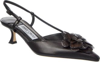 Jimmy Choo London Mimmi 50 Leather Slingback Pump