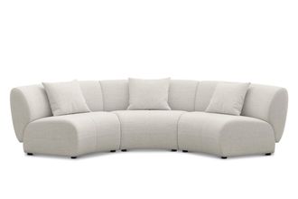 Castlery Auburn Armless Curve Sofa Customized, Performance Classic Twill Cream, Spill Resistant, Modular for Sofas by Castlery