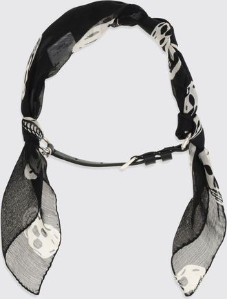 Alexander McQueen McQueen Bracciale in seta e pelle con charm Skull