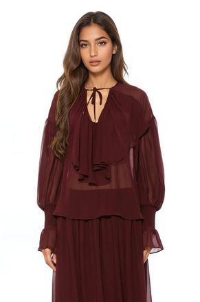 Alexia Admor Serelise Blouse in Burgundy at Nordstrom, Size X-Small L