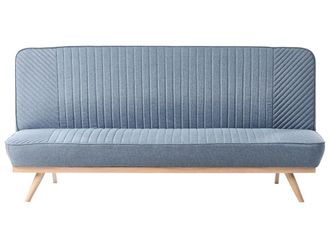 Beliani Sof&aacute; cama 2 plazas tela azul