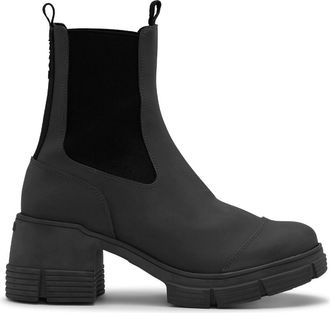 Ganni Rubber Heeled City Boots in Black Responsible Size 3 Womens