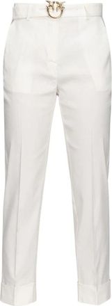 Pinko Plaza Pantalone - Dames - Vrijetijds broeken - Wit - XS - Broeken