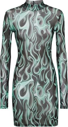 Philipp Plein Mini Dress Flame - Dames - Korte kleedjes - Veelkleurig - S - Polyester - Kleedjes