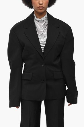 Off-white Blazer Slim Fit in Misto Lana con Tasche ad Aletta Off-White