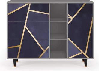 StoryZ Aparador azul 3 cajones y 1 puerta L 125 cm