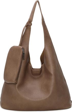Generic Luxury Womens Hobo Handbag, Faux Leather Shoulder Bag with Multiple Compartments, Large Capacity Tote, 46 x 37 x 14 cm (Taupe)