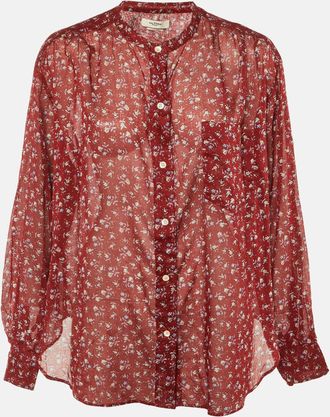 Isabel Marant Etoile Red Floral Printed Cotton Shirt