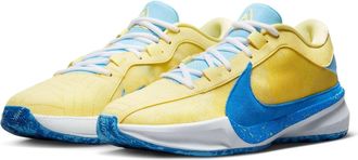 Nike Mens Nike Zoom Freak 5 DX4985-700 Sneaker Yellow Blue Basketball Shoes DWA3028