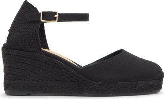 Castaner Carol Wedge Espadrille - Dames - Sleehakken - Zwart - 38 EU - Katoen - Schoenen
