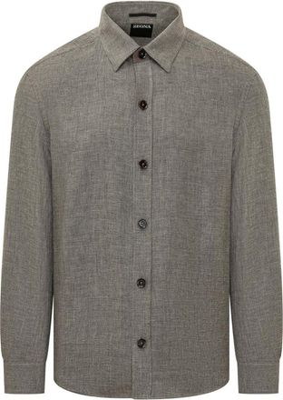 Ermenegildo Zegna Grey Regular Textured Shirt