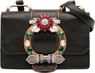 Miu Miu Pre-owned Shoulder Bags, female, Black, Size: ONE SIZE Pre-owned Leather Crossbody Bag