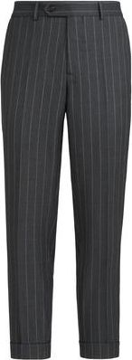 Brunello Cucinelli Wide chalk stripe trousers in Grey at Nordstrom, Size 46 It