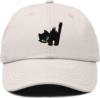 Dalix Blink Black Cat Dad Cap in Beige at Nordstrom