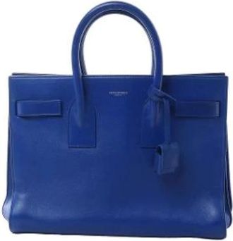 Saint Laurent Vintage, unisex, Blauw, ONE Size, Leer, Pre-owned Sac De Jour