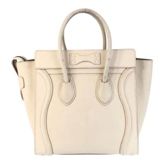 Celine Pre-owned Handbags, female, Beige, Size: ONE SIZE Pre-owned Vintage Leather Tote