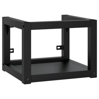 Berkfield Home Elegant Bathroom Washbasin Frame with Built-in Basin Black Iron