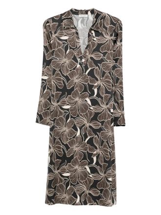 Marc O'Polo floral-print midi dress - Black