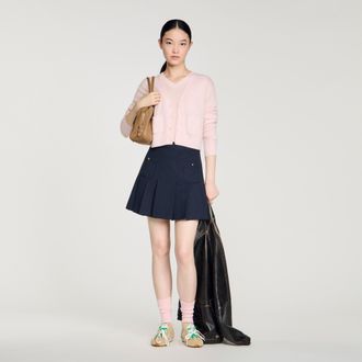 Sandro Cropped cashmere wool cardigan