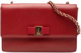 Ferragamo Pre-owned Cross Body Bags, female, Red, Size: ONE SIZE Pre-owned Leather Crossbody Bag