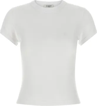 Saint Laurent White Crew Neck T-Shirt