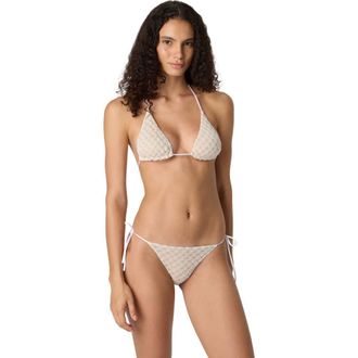 Missoni Triangle Bikini In Lam&eacute; Viscose With Raschel Workmanship in White at Nordstrom, Size 42 It