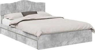 vidaXL Storage Bed Concrete Grey 160 x 200 cm Engineered Wood vidaXL