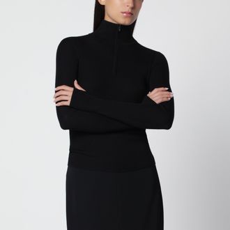 Frankie Shop Maglione Sade nero in lana merino e seta