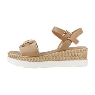 Repo Sandalia Plataforma - Dames - Sleehakken - Bruin - 37 EU - Leer - Schoenen