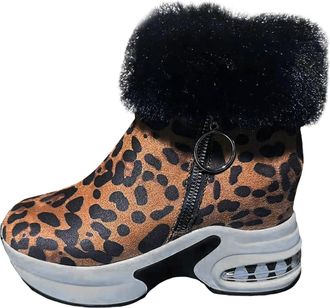 Generic Womens Fashionable Fleece Lined Ankle Boots with Inner Height Increasing Design and Comfortable Sole for Everyday Wear (Brown, 5.5)