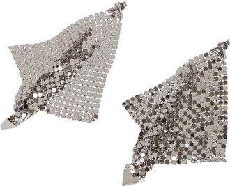 Paco Rabanne Metallic Mesh Statement Oorbellen - Dames - Oorbellen - Grijs - ONE Size - Accessoires